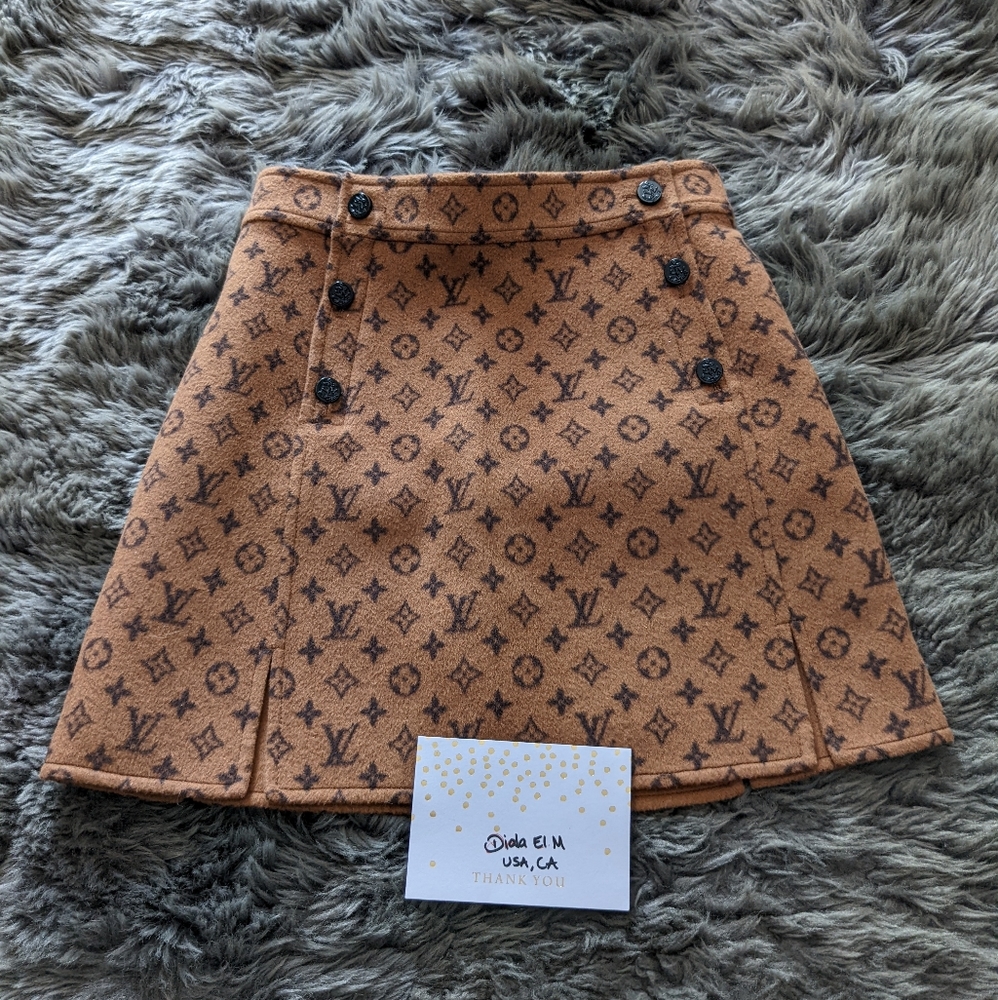 Louis Vuitton Monogram Wool Skirt.